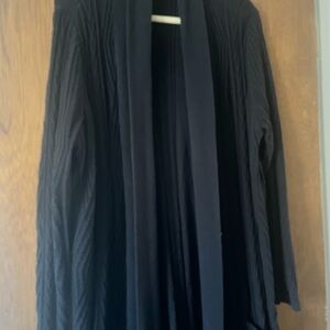 St. John's Bay Long Black Cable Knit Cardigan Sweater